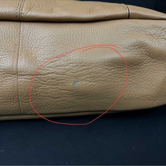 Aimee Kestenberg Tan Leather Tote Bag 15 x 12 x 5"Front Pocket Mag Closure NEW - Picture 15 of 15